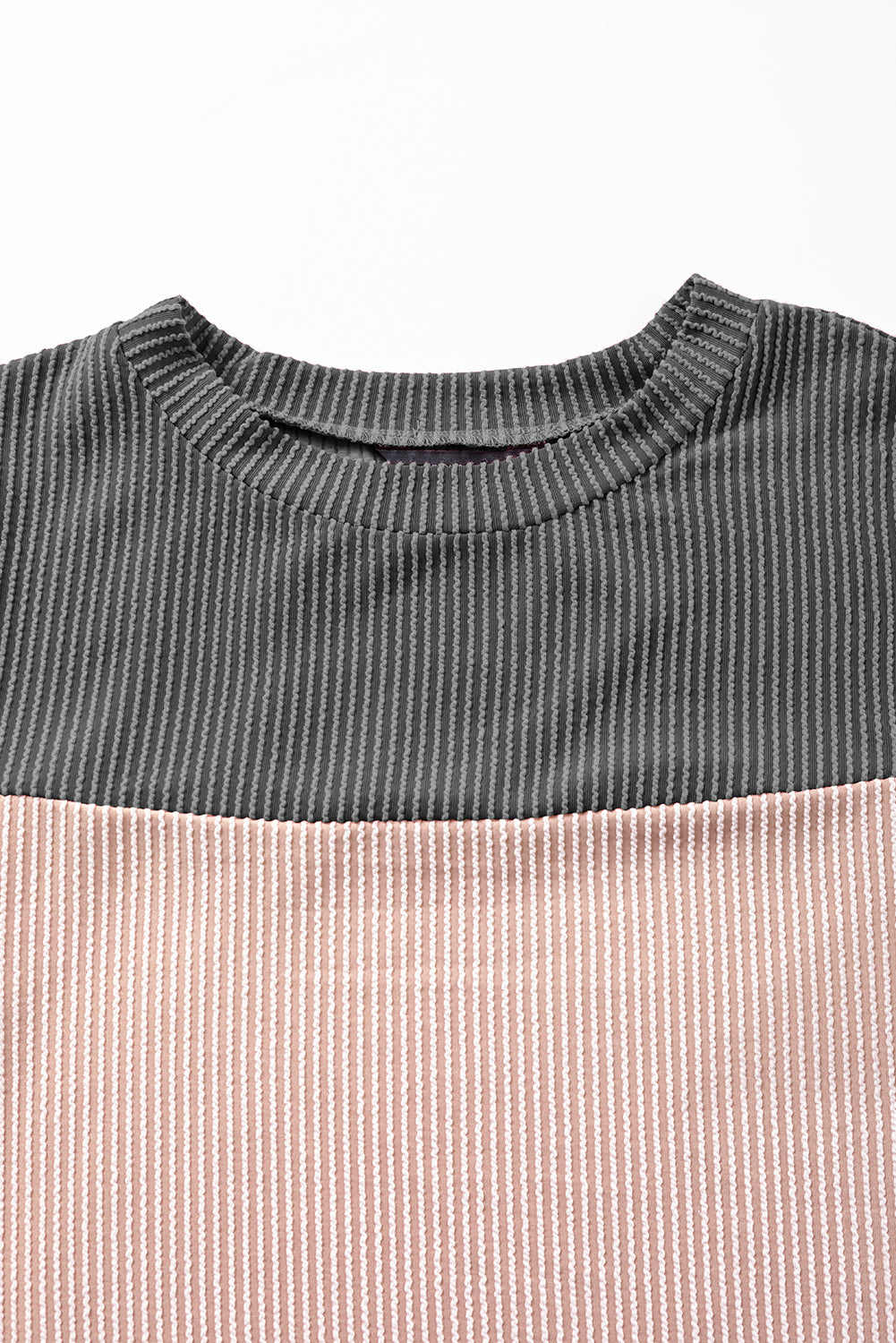 Rib Textured Colorblock T Shirt