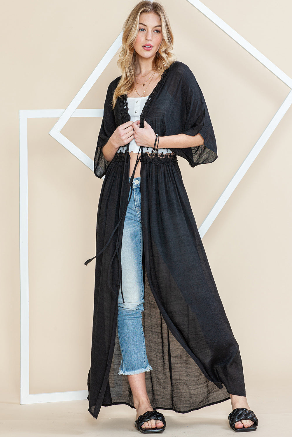 Lace Maxi Kimono